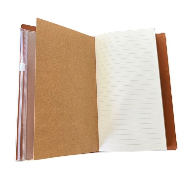 Eye Pink, Blue & Purple Color Faux Leather Reusable Travelers Notebook 8x4.5” - Picture 3 of 7